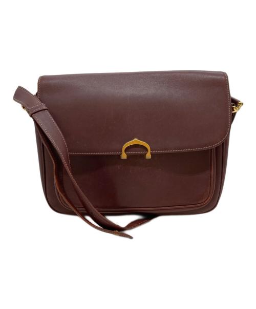 Cartier（カルティエ）Cartier (カルティエ) マストライン フラップショルダーバッグ ボルドーの古着・服飾アイテム