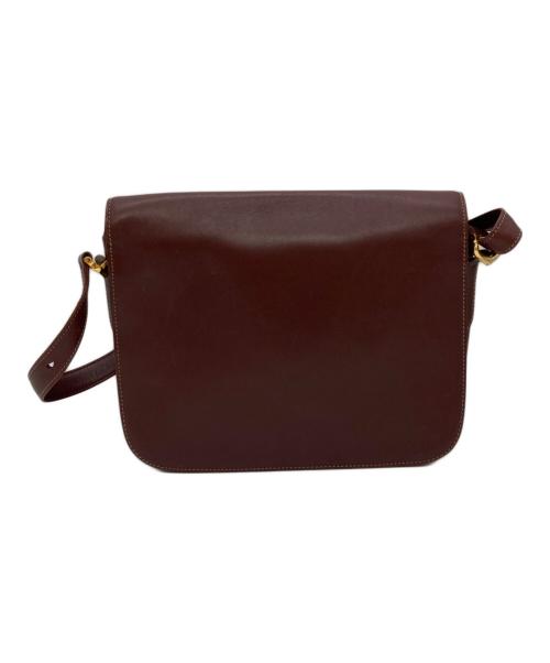Cartier（カルティエ）Cartier (カルティエ) マストライン フラップショルダーバッグ ボルドーの古着・服飾アイテム