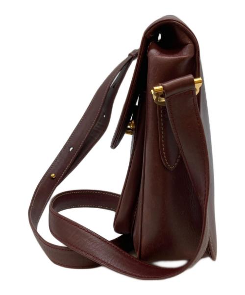 Cartier（カルティエ）Cartier (カルティエ) マストライン フラップショルダーバッグ ボルドーの古着・服飾アイテム