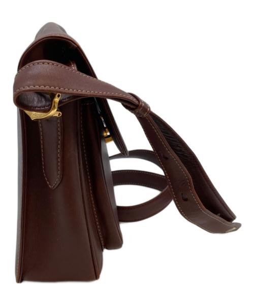 Cartier（カルティエ）Cartier (カルティエ) マストライン フラップショルダーバッグ ボルドーの古着・服飾アイテム