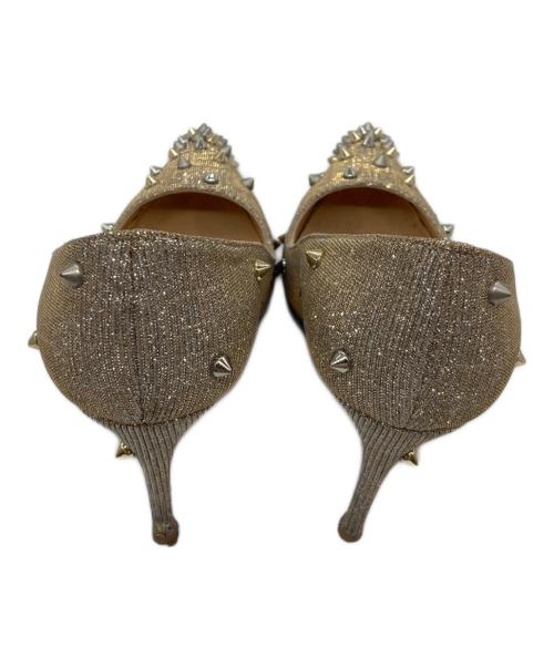Christian Louboutin（クリスチャン・ルブタン）Christian Louboutin (クリスチャン・ルブタン) グリッタースタッズヒールパンプス シルバー サイズ:36の古着・服飾アイテム