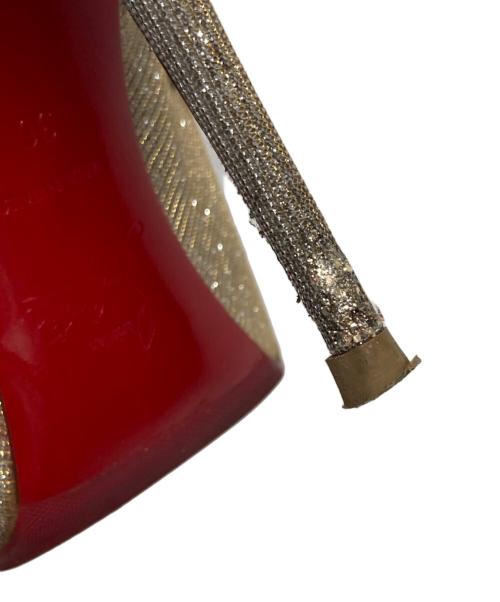 Christian Louboutin（クリスチャン・ルブタン）Christian Louboutin (クリスチャン・ルブタン) グリッタースタッズヒールパンプス シルバー サイズ:36の古着・服飾アイテム