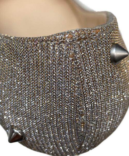 Christian Louboutin（クリスチャン・ルブタン）Christian Louboutin (クリスチャン・ルブタン) グリッタースタッズヒールパンプス シルバー サイズ:36の古着・服飾アイテム