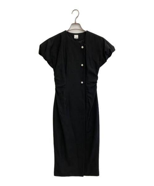 JENNE（ジェンヌ）JENNE (ジェンヌ) パールボタンギャザータイトワンピース ブラック サイズ:Sの古着・服飾アイテム
