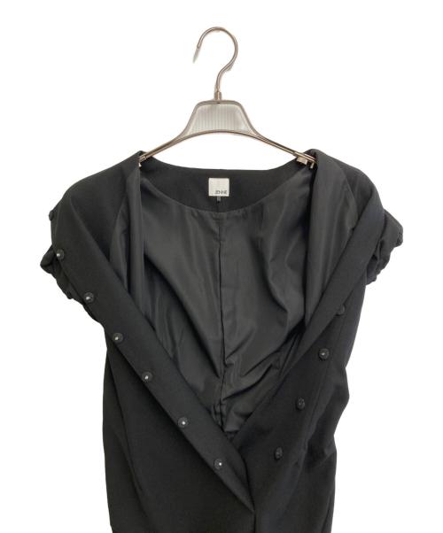 JENNE（ジェンヌ）JENNE (ジェンヌ) パールボタンギャザータイトワンピース ブラック サイズ:Sの古着・服飾アイテム