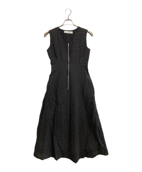 LAGUNA MOON（ラグナムーン）LAGUNA MOON (ラグナムーン) 26SS フロントZIPミックスカラーワンピース ブラック サイズ:Sの古着・服飾アイテム