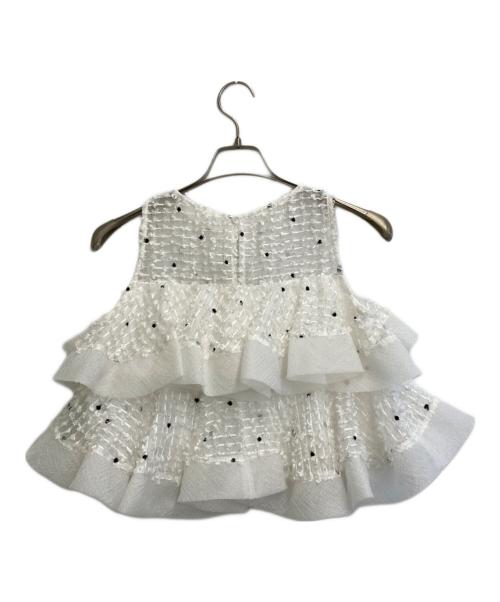Snidel（スナイデル）Snidel (スナイデル) 26SS ラッフルジャガードボリュームブラウス ホワイト サイズ:SIZE Freeの古着・服飾アイテム