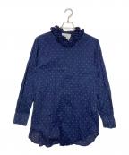 crinkle crinkle crinkleクリンクル クリンクル クリンクル）の古着「frill collar blouse」｜ネイビー