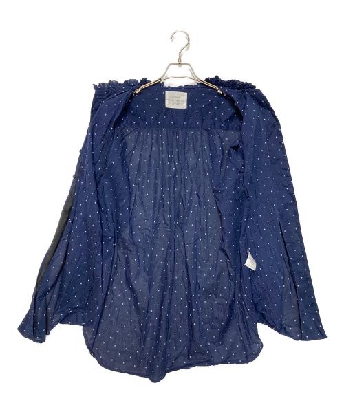 crinkle crinkle crinkle（クリンクル クリンクル クリンクル）crinkle crinkle crinkle (クリンクル クリンクル クリンクル) frill collar blouse ネイビー サイズ:Fの古着・服飾アイテム