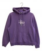 stussyステューシー）の古着「ロゴ刺繍パーカー」｜パープル