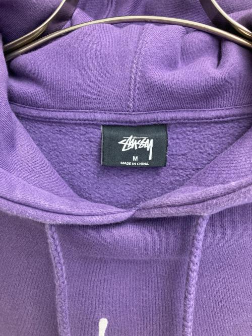 stussy（ステューシー）stussy (ステューシー) ロゴ刺繍パーカー パープル サイズ:Mの古着・服飾アイテム
