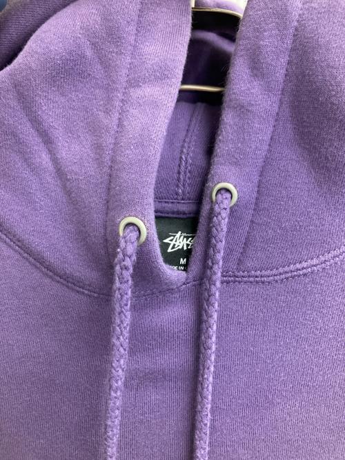 stussy（ステューシー）stussy (ステューシー) ロゴ刺繍パーカー パープル サイズ:Mの古着・服飾アイテム