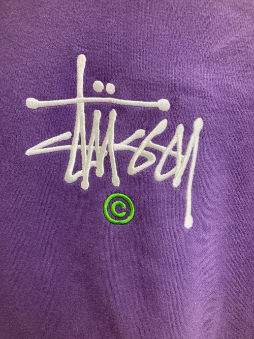 stussy（ステューシー）stussy (ステューシー) ロゴ刺繍パーカー パープル サイズ:Mの古着・服飾アイテム