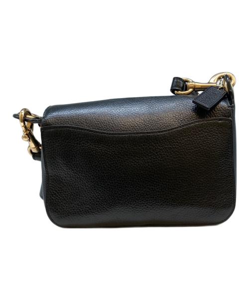 COACH（コーチ）COACH (コーチ) フラップレザーショルダーバッグ ブラックの古着・服飾アイテム