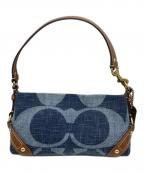 COACHコーチ）の古着「トーナルC カーリー デニムセミショルダーバッグ」｜インディゴ×ブラウン
