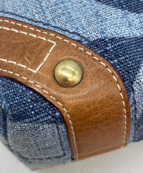 COACH（コーチ）COACH (コーチ) トーナルC カーリー デニムセミショルダーバッグ インディゴ×ブラウンの古着・服飾アイテム