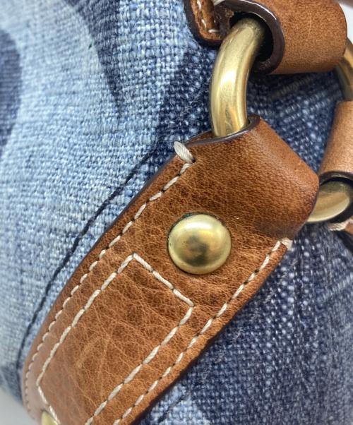COACH（コーチ）COACH (コーチ) トーナルC カーリー デニムセミショルダーバッグ インディゴ×ブラウンの古着・服飾アイテム