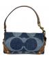 COACH（コーチ）の古着「トーナルC カーリー デニムセミショルダーバッグ」｜インディゴ×ブラウン