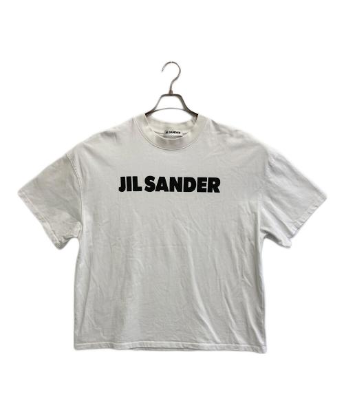 JIL SANDER（ジルサンダー）JIL SANDER (ジルサンダー) ロゴプリントコットンTシャツ ホワイト サイズ:Lの古着・服飾アイテム