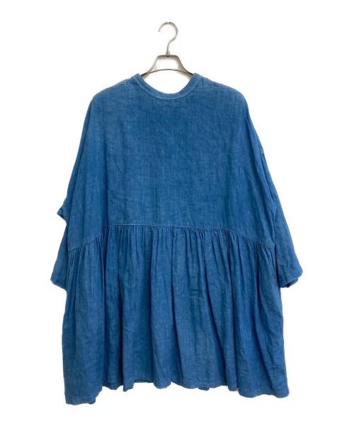 nest Robe（ネストローブ）nest Robe (ネストローブ) インディゴ染めコットンリネンワンピース ブルー サイズ:SIZE Freeの古着・服飾アイテム