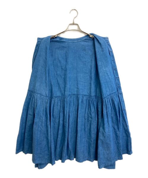 nest Robe（ネストローブ）nest Robe (ネストローブ) インディゴ染めコットンリネンワンピース ブルー サイズ:SIZE Freeの古着・服飾アイテム