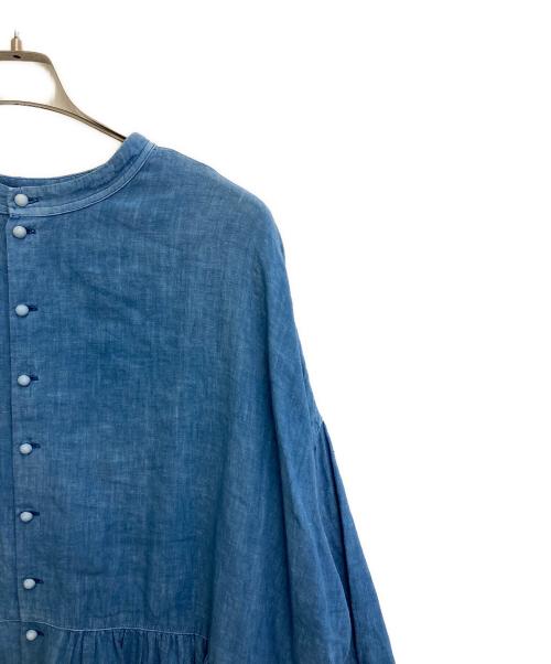 nest Robe（ネストローブ）nest Robe (ネストローブ) インディゴ染めコットンリネンワンピース ブルー サイズ:SIZE Freeの古着・服飾アイテム