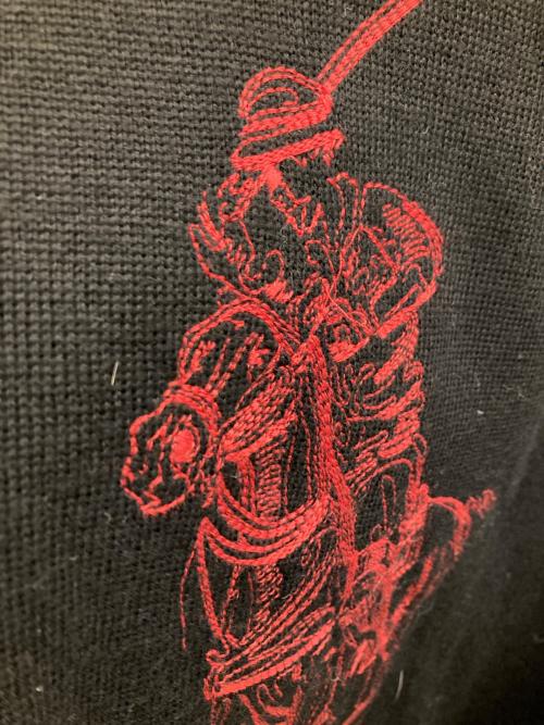 POLO RALPH LAUREN（ポロ・ラルフローレン）POLO RALPH LAUREN (ポロ・ラルフローレン) ビッグポニーステッチニットパーカー ブラック サイズ:XLの古着・服飾アイテム