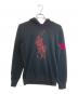 POLO RALPH LAUREN（ポロ・ラルフローレン）の古着「ビッグポニーステッチニットパーカー」｜ブラック