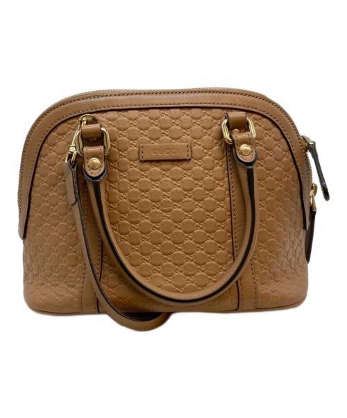 GUCCI（グッチ）GUCCI (グッチ) マイクログッチシマ 2WAYハンドバッグ ベージュの古着・服飾アイテム