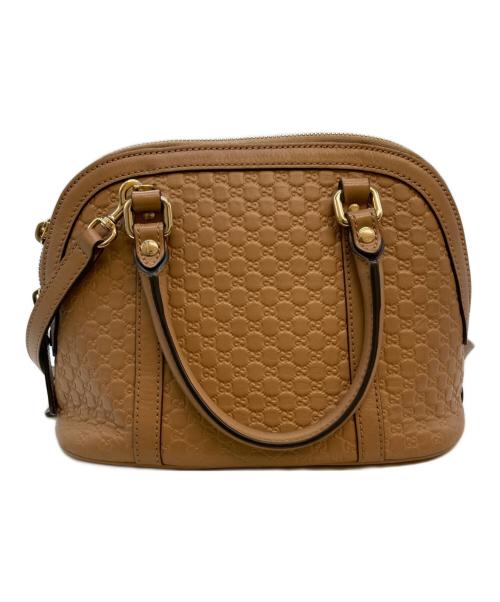GUCCI（グッチ）GUCCI (グッチ) マイクログッチシマ 2WAYハンドバッグ ベージュの古着・服飾アイテム