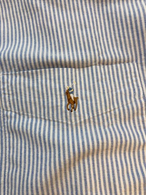 POLO RALPH LAUREN（ポロ・ラルフローレン）POLO RALPH LAUREN (ポロ・ラルフローレン) ストライプBDシャツ ブルー サイズ:SIZE Mの古着・服飾アイテム