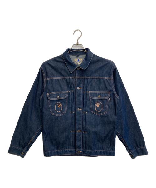 A BATHING APE（アベイシングエイプ）A BATHING APE (アベイシングエイプ) チェーン刺繍カバーオール インディゴ サイズ:Lの古着・服飾アイテム
