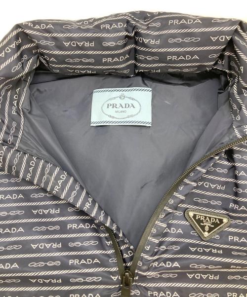 PRADA（プラダ）PRADA (プラダ) Re-Nylonノースリーブワンピース ネイビー×ホワイト サイズ:40の古着・服飾アイテム