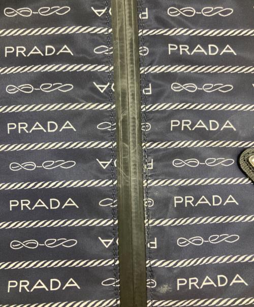 PRADA（プラダ）PRADA (プラダ) Re-Nylonノースリーブワンピース ネイビー×ホワイト サイズ:40の古着・服飾アイテム