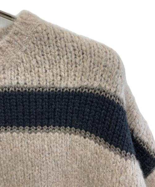 BRUNELLO CUCINELLI（ブルネロクチネリ）BRUNELLO CUCINELLI (ブルネロクチネリ) 半袖ニット ベージュ×ブラック サイズ:SIZE Mの古着・服飾アイテム