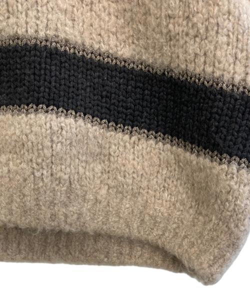 BRUNELLO CUCINELLI（ブルネロクチネリ）BRUNELLO CUCINELLI (ブルネロクチネリ) 半袖ニット ベージュ×ブラック サイズ:SIZE Mの古着・服飾アイテム