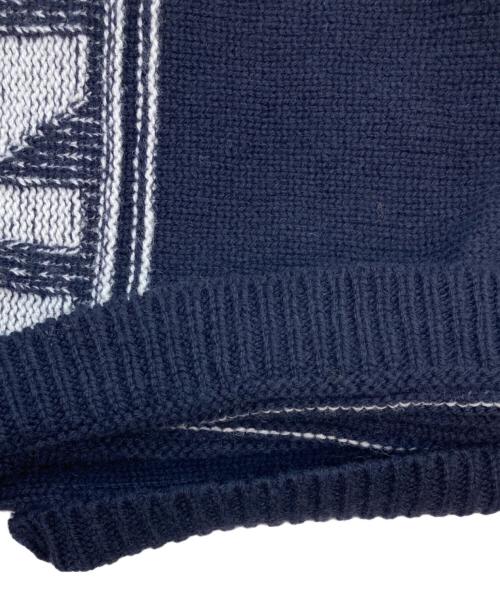 MARNI（マルニ）MARNI (マルニ) Logo Virgin Wool V Neck Sweater ネイビー サイズ:SIZE Sの古着・服飾アイテム