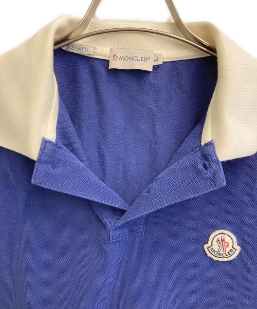 MONCLER（モンクレール）MONCLER (モンクレール) ポロシャツ ブルー サイズ:SIZE Lの古着・服飾アイテム