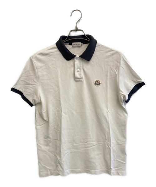 MONCLER（モンクレール）MONCLER (モンクレール) ポロシャツ ホワイト サイズ:SIZE Lの古着・服飾アイテム