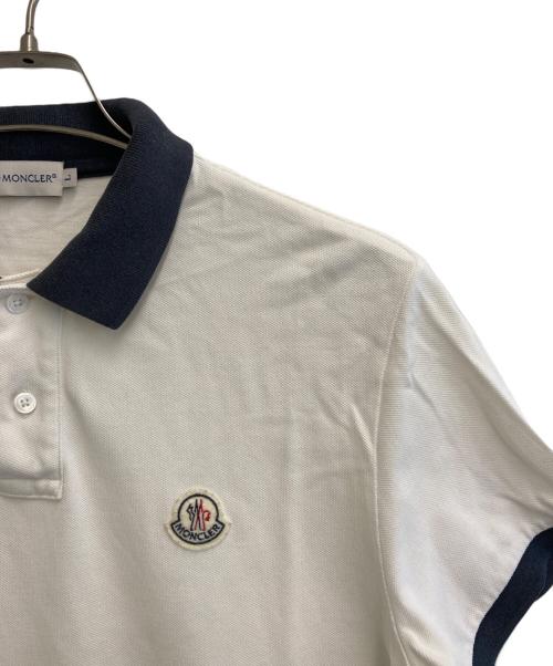 MONCLER（モンクレール）MONCLER (モンクレール) ポロシャツ ホワイト サイズ:SIZE Lの古着・服飾アイテム