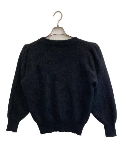 Yves Saint Laurent（イヴサンローラン）Yves Saint Laurent (イヴサンローラン) アンゴラ混丸首カーディガン ブラック サイズ:SIZE Mの古着・服飾アイテム