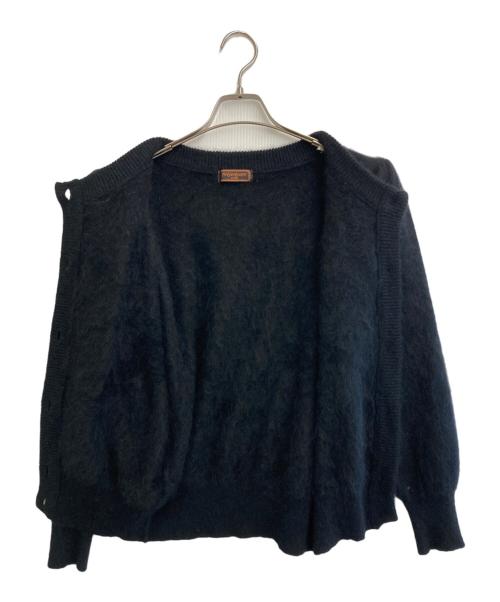 Yves Saint Laurent（イヴサンローラン）Yves Saint Laurent (イヴサンローラン) アンゴラ混丸首カーディガン ブラック サイズ:SIZE Mの古着・服飾アイテム