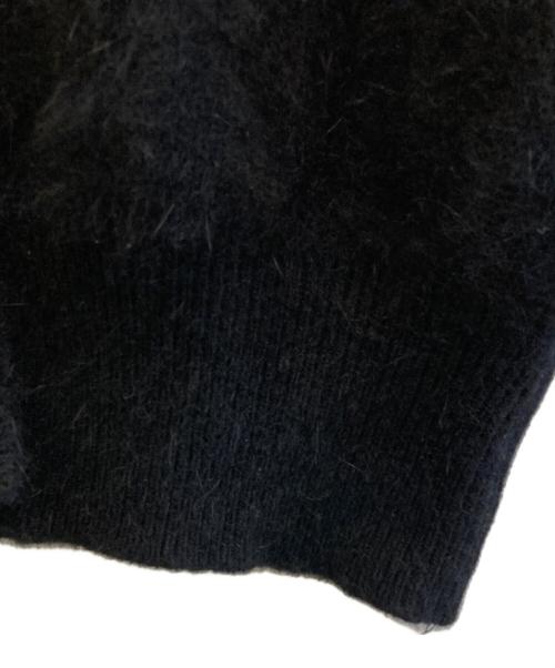 Yves Saint Laurent（イヴサンローラン）Yves Saint Laurent (イヴサンローラン) アンゴラ混丸首カーディガン ブラック サイズ:SIZE Mの古着・服飾アイテム