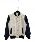 maison kitsuneメゾンキツネ）の古着「キルティングジャケット」｜ホワイト×ブラック