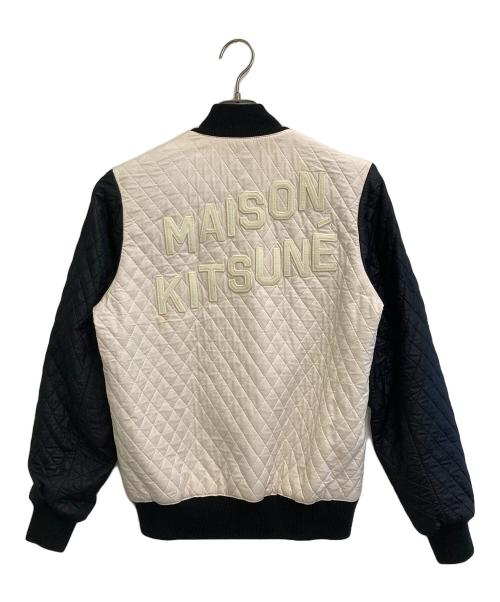maison kitsune（メゾンキツネ）maison kitsune (メゾンキツネ) キルティングジャケット ホワイト×ブラック サイズ:XSの古着・服飾アイテム