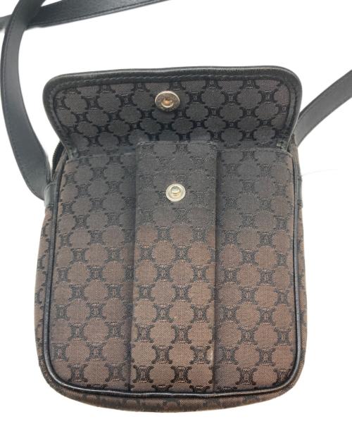 CELINE（セリーヌ）CELINE (セリーヌ) マカダム ミニショルダーバッグ ブラウン×ブラックの古着・服飾アイテム