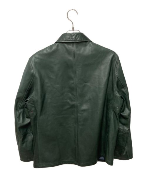 dunhill（ダンヒル）dunhill (ダンヒル) カーフスキンレザージャケット グリーン サイズ:SIZE OMの古着・服飾アイテム
