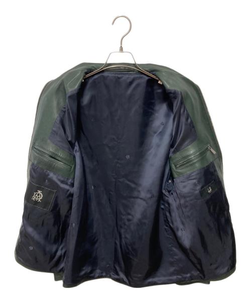 dunhill（ダンヒル）dunhill (ダンヒル) カーフスキンレザージャケット グリーン サイズ:SIZE OMの古着・服飾アイテム