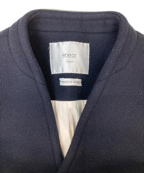 near.nippon（ニアーニッポン）near.nippon (ニアーニッポン) ノーカラーダブルボタンロングコート ネイビー サイズ:Freeの古着・服飾アイテム