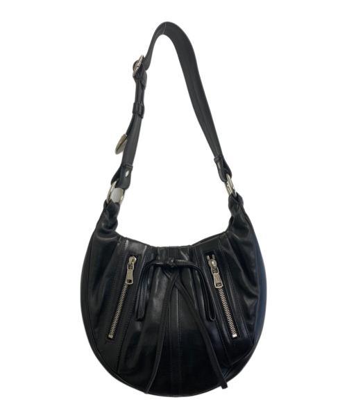 Yves Saint Laurent（イヴサンローラン）Yves Saint Laurent (イヴサンローラン) リヴゴーシュ レザー ホーボーショルダーバッグ ブラックの古着・服飾アイテム